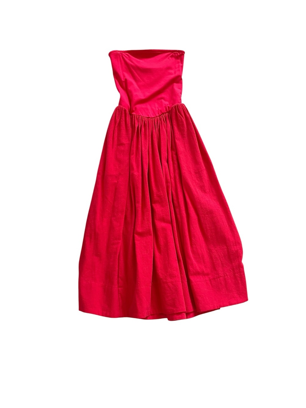Strapless Hot Pink Prom Dress with Full Skirt